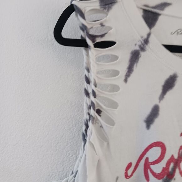 Torrid The Rolling Stones White & Black Tie-Dye Crew Tank size 1X - Picture 5 of 7